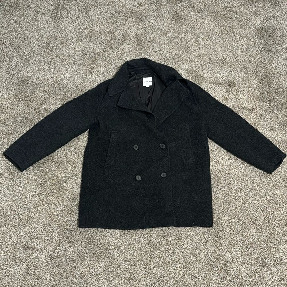 100% Wool Double Breasted Jacket in Dark Gray